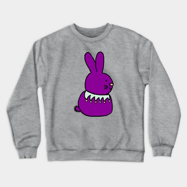 Purple Bunny Rabbit for Easter Crewneck Sweatshirt by ellenhenryart